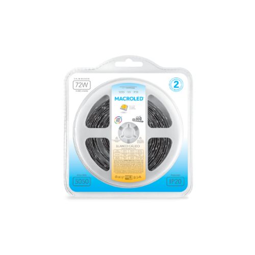 Tira de led luz cálida 5050 5m IP20